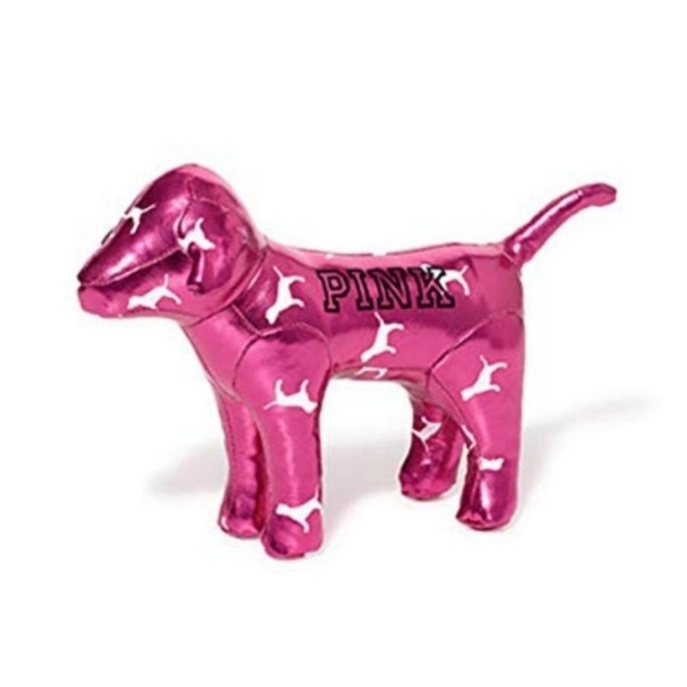 Y2K Victoria's Secret PINK Metallic Fuchsia Pink Dog‎ Plush Mascot Collectible